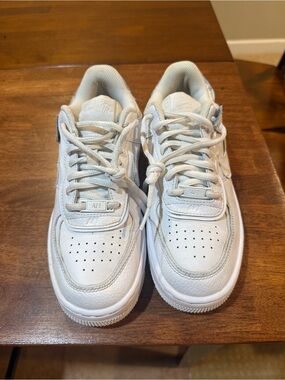 Nike Air Force 1, women's 7
Shadow, "Triple White" colorway.guc